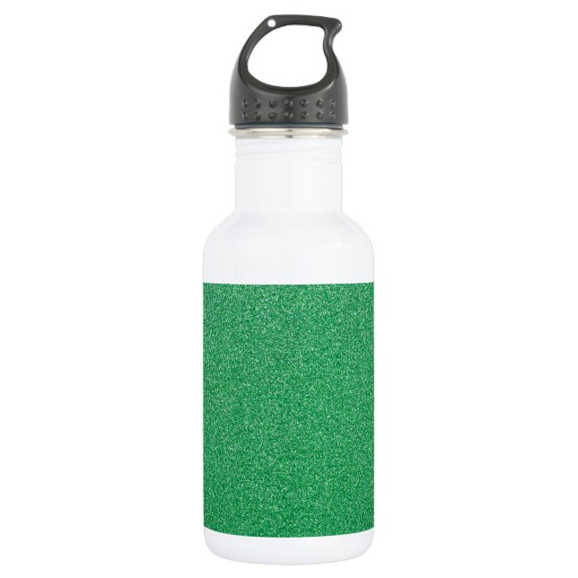Bouteille D'eau Paillettes vertes, scintillement, fond de paillett (Devant)