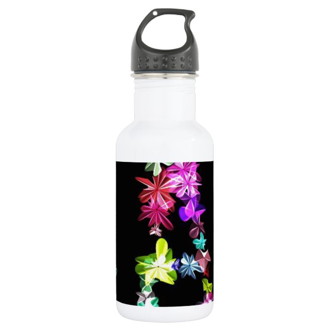 Bouteille D'eau "PAIX" en fleurs Impression d'art (Devant)