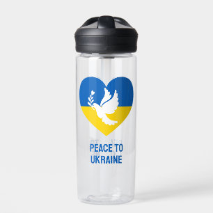 Bouteille D'eau Paix textuelle à l'Ukraine