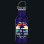 Bouteille D'eau Palmier Tropical Coucher de soleil Plage personnal<br><div class="desc">Belle bouteille d'eau tropicale de palmier customisée pour vos vacances en famille sur la plage. Personnalisez votre cadeau de conservation de l'île en ajoutant votre nom de famille mignon,  monogramme cadeau de bord de mer..</div>