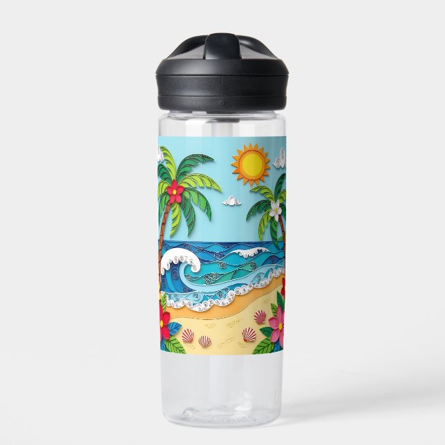 Bouteille D'eau Palmiers sur la Plage  (Extérieur)