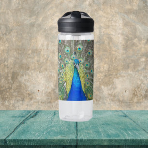 Bouteille D'eau Panache de plume de paon bleu