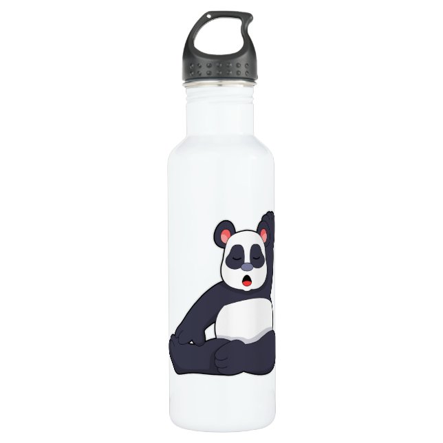 Bouteille D'eau Panda au Yoga Exercices d'étirement (Devant)