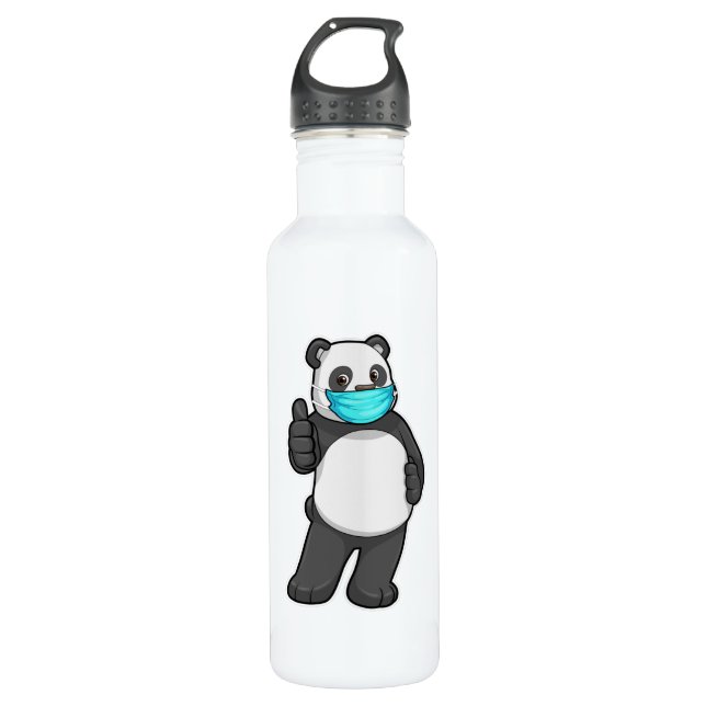 Bouteille D'eau Panda avec masque visage (Devant)