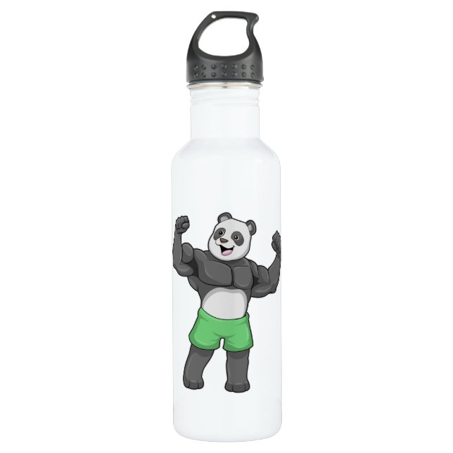 Bouteille D'eau Panda en Bodybuilder au Bodybuilding (Devant)
