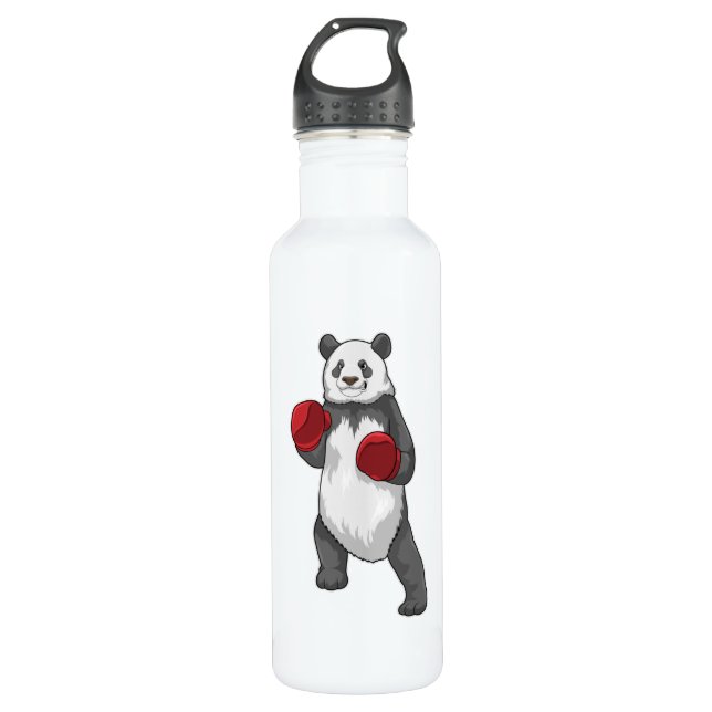 Bouteille D'eau Panda en boîte avec gants de boxe (Devant)