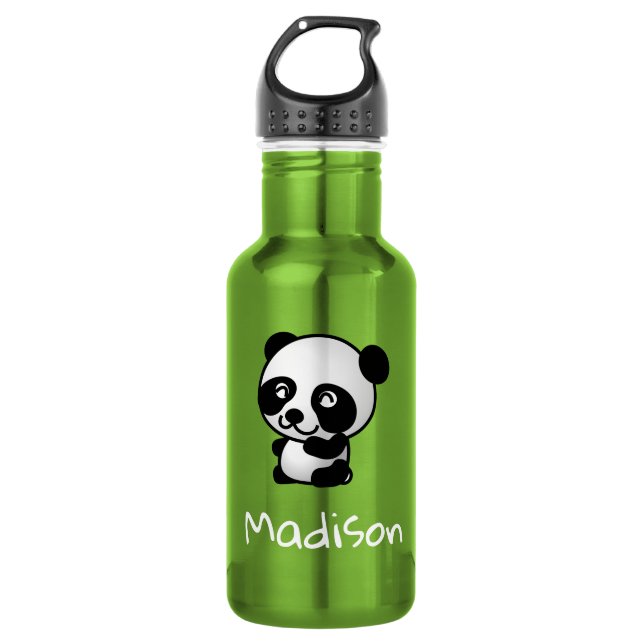 Bouteille D'eau Panda joyeux Nom des filles personnalisées (Devant)
