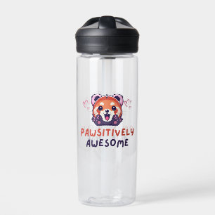 Bouteille D'eau Panda Rouge Pawsitly Awesome