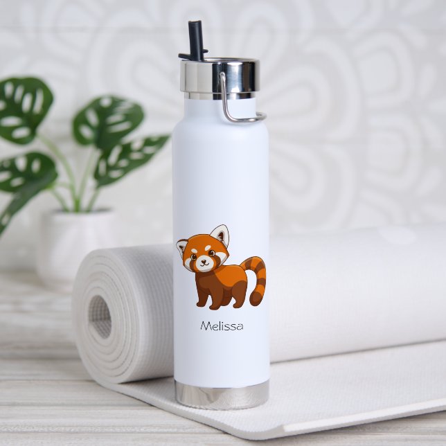 Bouteille D'eau Panda roux personnalisé Che (Yoga (pivotée))