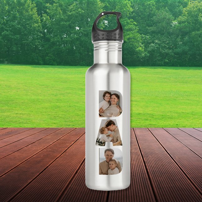Bouteille D'eau Papa Photo Collage Fête des pères (Dad Photo Collage Father's Day Stainless Steel Water Bottle
)