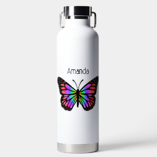 Bouteille D'eau Papillon arc-en-ciel personnalisé