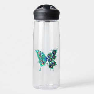 Bouteille D'eau Papillon aux plumes de paon vert
