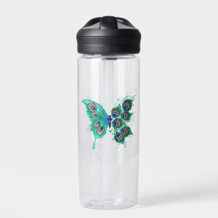 Bouteille D'eau Papillon aux plumes de paon vert