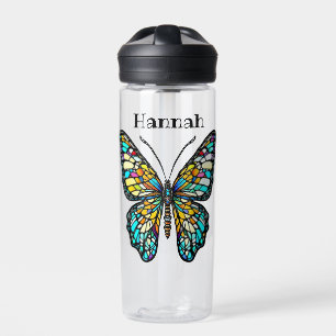 Bouteille D'eau Papillon en verre coloré personnalisé
