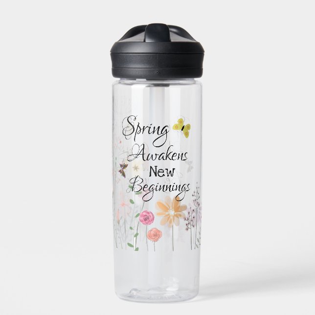 Bouteille D'eau Papillon et fleurs (Extérieur)