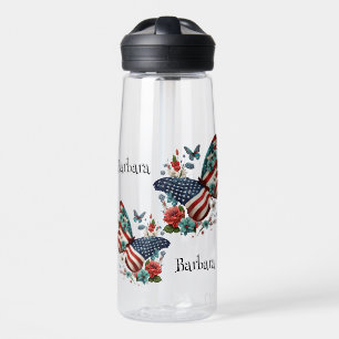Bouteille D'eau Papillons Patriotiques 