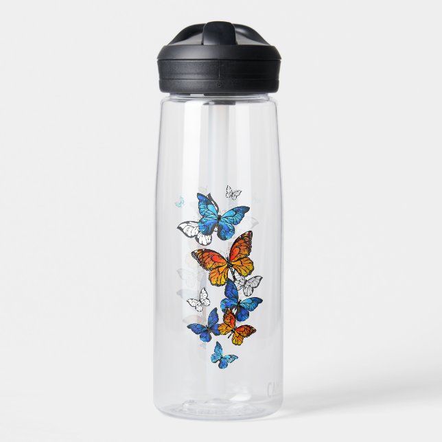 Bouteille D'eau Papillons volants Morpho et Monarch (Avant)