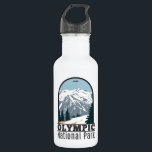 Bouteille D'eau Parc national olympique Washington Vintage<br><div class="desc">Design vectoriel olympique. Le parc s'étend sur plusieurs écosystèmes différents,  des sommets dramatiques des montagnes olympiques aux forêts anciennes.</div>