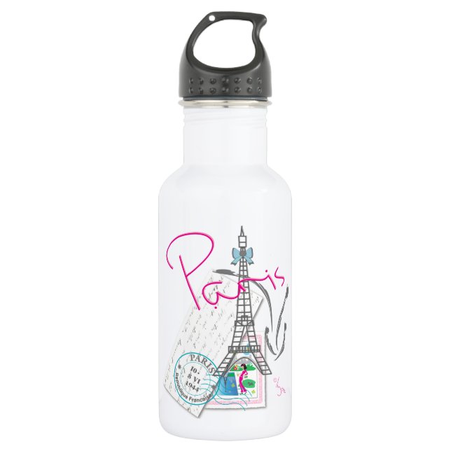 Bouteille D'eau Paris avec amour (Devant)