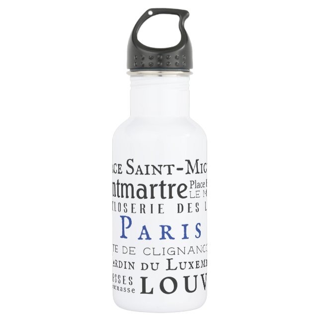 Bouteille D'eau Paris et ses monuments (Devant)