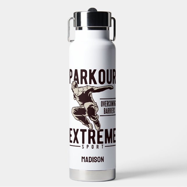 Bouteille D'eau PARKOUR nom personnalisé (Salle de sport)
