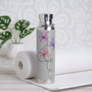 Bouteille D'eau Parties scintillant Doodle Daisis Sur Points