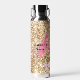 Bouteille D'eau Parties scintillant d'or rose fille
