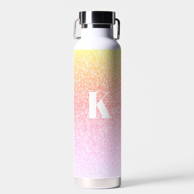 Bouteille D'eau Parties scintillant Monogramme Rainbow Parties sci (Avant)