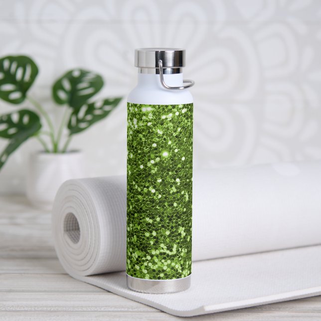 Bouteille d'eau Parties scintillant verte (Yoga)