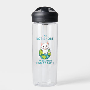 Bouteille D'eau Pas court, juste vers la terre - Humour de chat
