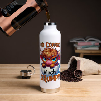 Bouteille D'eau Pas de café beaucoup grincheux