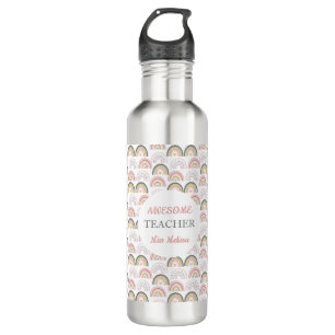 Bouteille D'eau Pastel Arc-en-ciel avec Motif de coeur Awesome ens