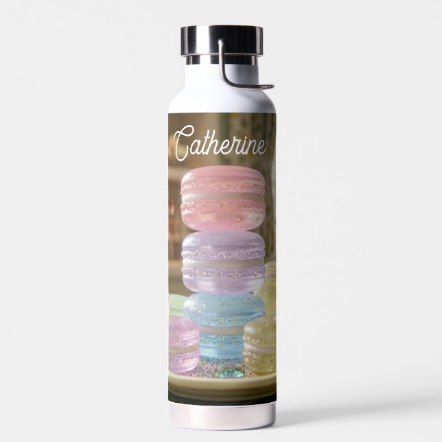 Bouteille D'eau Pastel Glass Macaron Cookies Personalized  (Gauche)