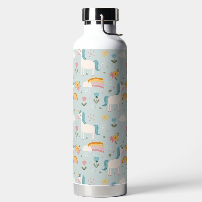 Bouteille D'eau Pastel mignon Rainbow Unicorn Motif (Droite)
