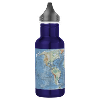 Bouteille D'eau Pastel Relief World Map – Personalized