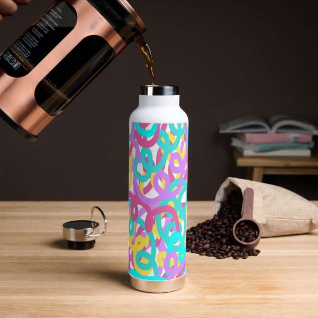 Bouteille D'eau Pastel Spirales Abstrait Imprimer (Gym)
