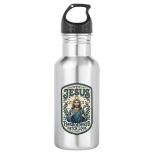 Bouteille D'eau Patch brodé Jésus Regardez Patch brodé Jésus