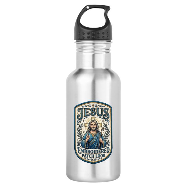 Bouteille D'eau Patch brodé Jésus Regardez Patch brodé Jésus (Devant)