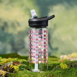 Bouteille D'eau Pattern Heart Valentines Pink Water Bottle