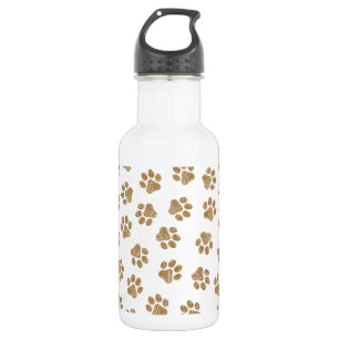 Bouteille D'eau Pattes de Doodle, Pattes de Chien, Pattes Or Orang