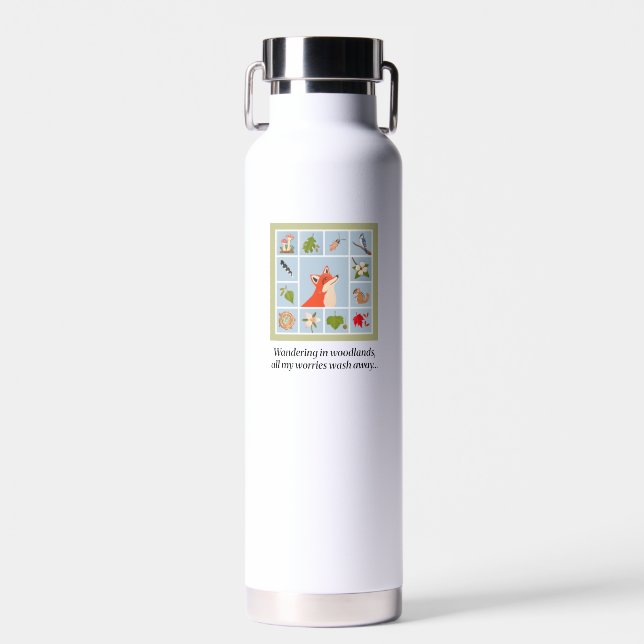 Bouteille D'eau Pause Tiles Woodland Walk 22oz Water Bottle (Avant)