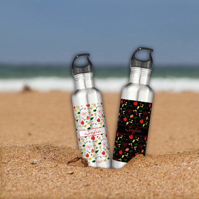 Bouteille D'eau Pavot rouge motif (Créateur téléchargé)