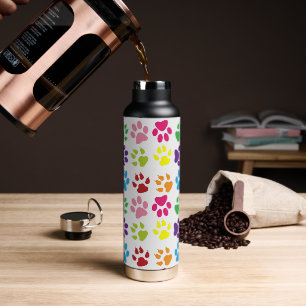 Bouteille D'eau Paws Colorés, Paws Chiens, Paws Chat