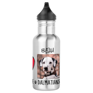 Bouteille D'eau Peace Love Amoureux de les chiens Dalmatiens Acier