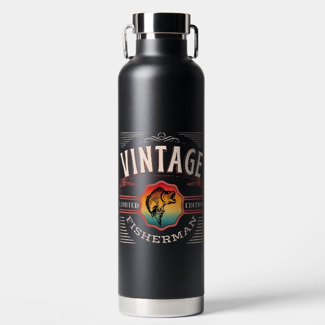 BOUTEILLE D'EAU PÊCHEUR VINTAGE ÉDITION LIMITÉE  (Avant)