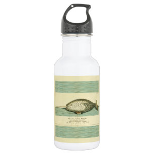 Bouteille D'eau Peinture à l'aquarelle de baleine ancienne Narwhal