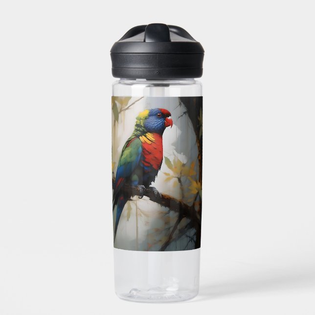 Bouteille D'eau Peinture à l'huile Aussie Rainbow Lorikeet, (Extérieur)