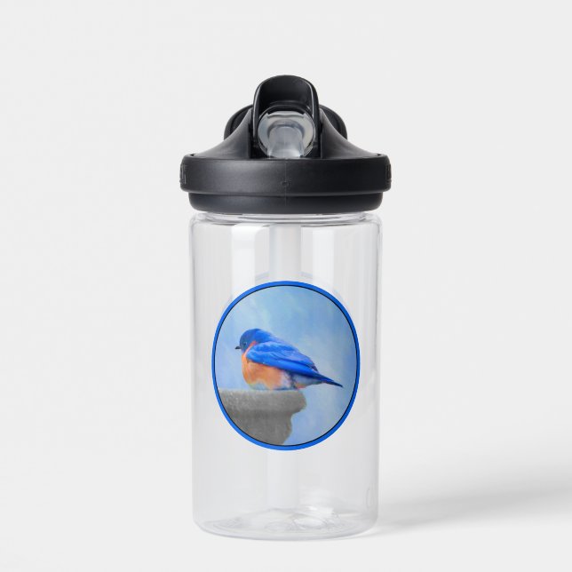 Bouteille D'eau Peinture Bluebird - Art original d'oiseau (Avant)