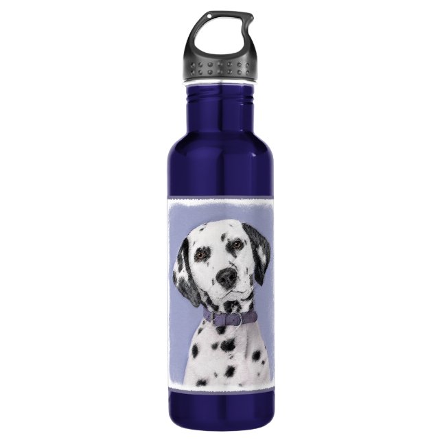 Bouteille D'eau Peinture Dalmatienne - Cute Original Chien Art (Devant)