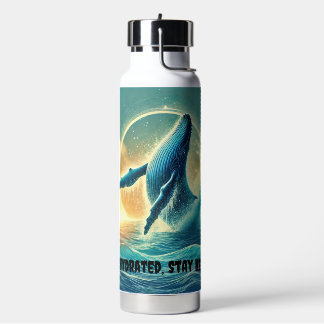 Bouteille D'eau Peinture de baleine bleue majestueuse